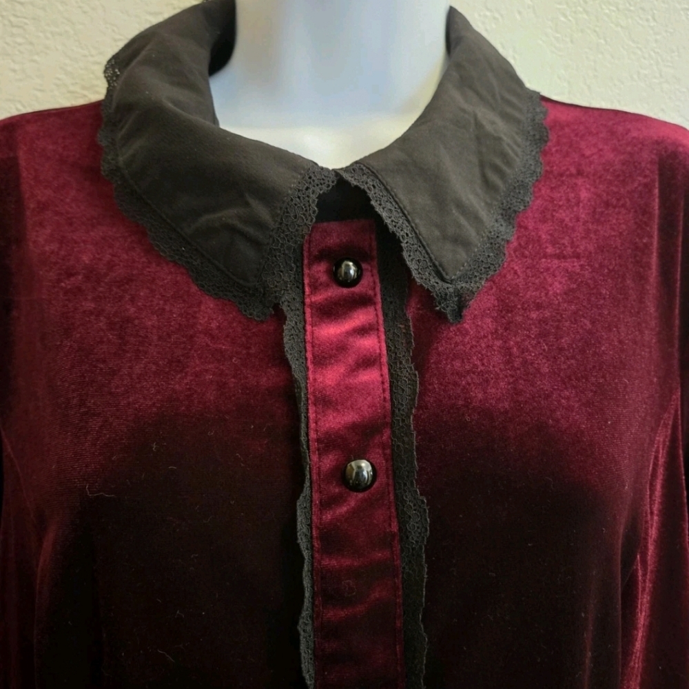 Hell Bunny Velvet Whimsigoth Goth Witchy Prudence Dress Burgundy Size XxL - Picture 4 of 10